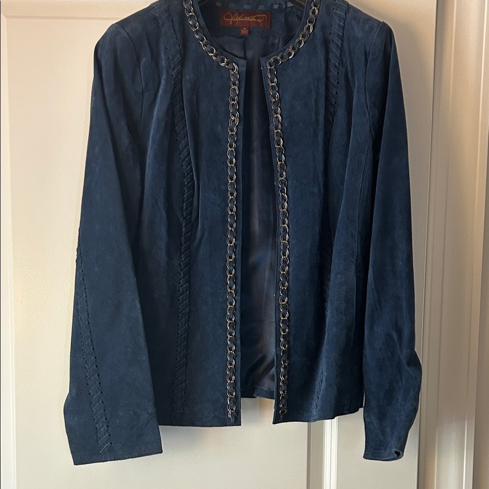 Midnight Blue Chain-Accent Blazer